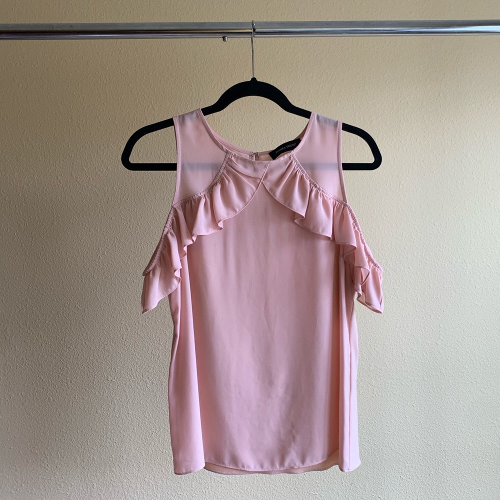 Ivanka Trump Cold Shoulder Ruffle Top
